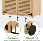 MCombo Outdoor Storage Cabinet, Wooden Storage Shed with Latch, Outside Garden Tool Shed with 2 Doors for Patio Yard Lawn, 0808 (Natural, Medium)