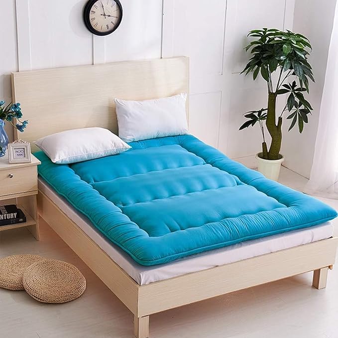 MAXYOYO Japanese Floor Mattress Futon Mattress, 4" Thicken Tatami Mat Sleeping Pad Foldable Roll Up Mat Boys Girls Dormitory Pad Kids Floor Lounger Pillow Bed, Charcoal Grey, Queen Size
