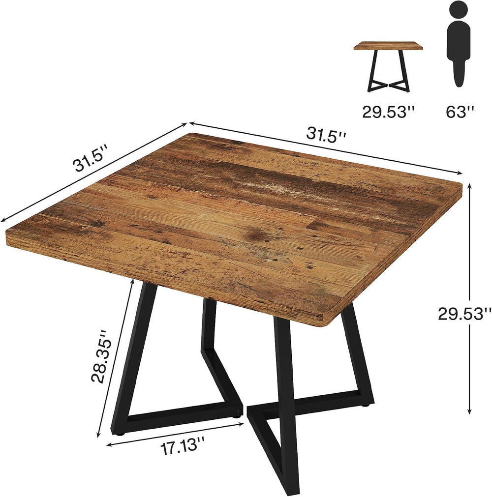 Tribesigns Square Commercial Dining Table Set of 6, 31.5" Dinner Table w...