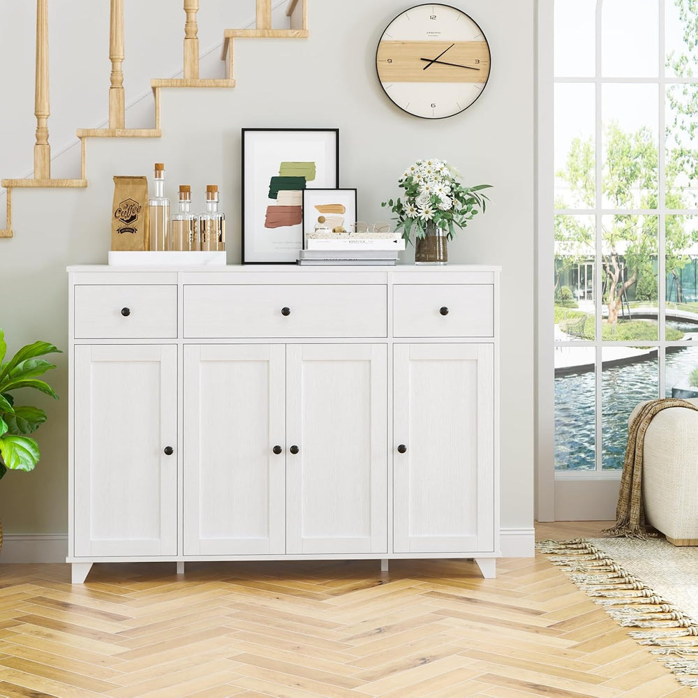 HIFIT White Buffet Cabinet with Storage, Sideboard for Kitchen, Dining Room