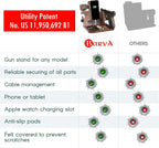 BarvA Phone Docking Station with Patented Adaptive Wood Gun Rack | Night Stand Smart Watch & Phone Stand | Charging Station Desk Organizer | Gun Accessories Storage and Organization