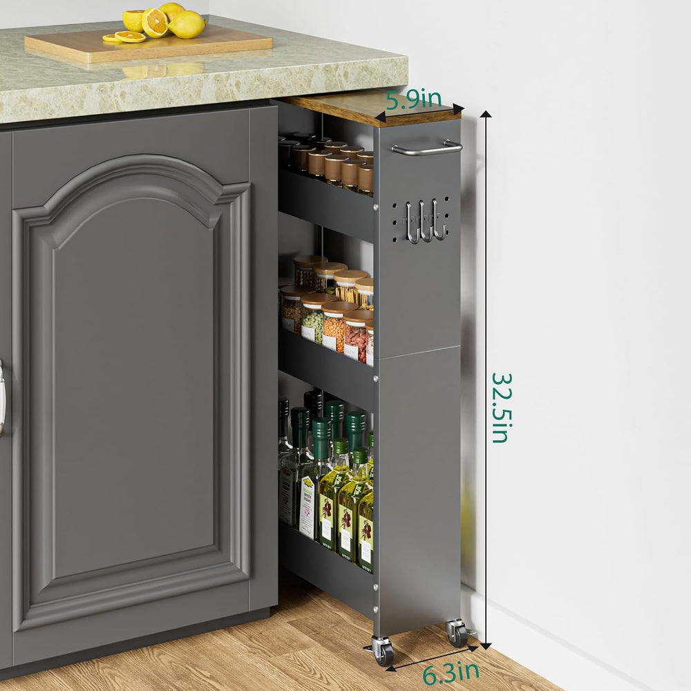 XYZLVSI Slim Storage Cart, Narrow Kitchen Rolling Cart for Small Spaces | 5.9...