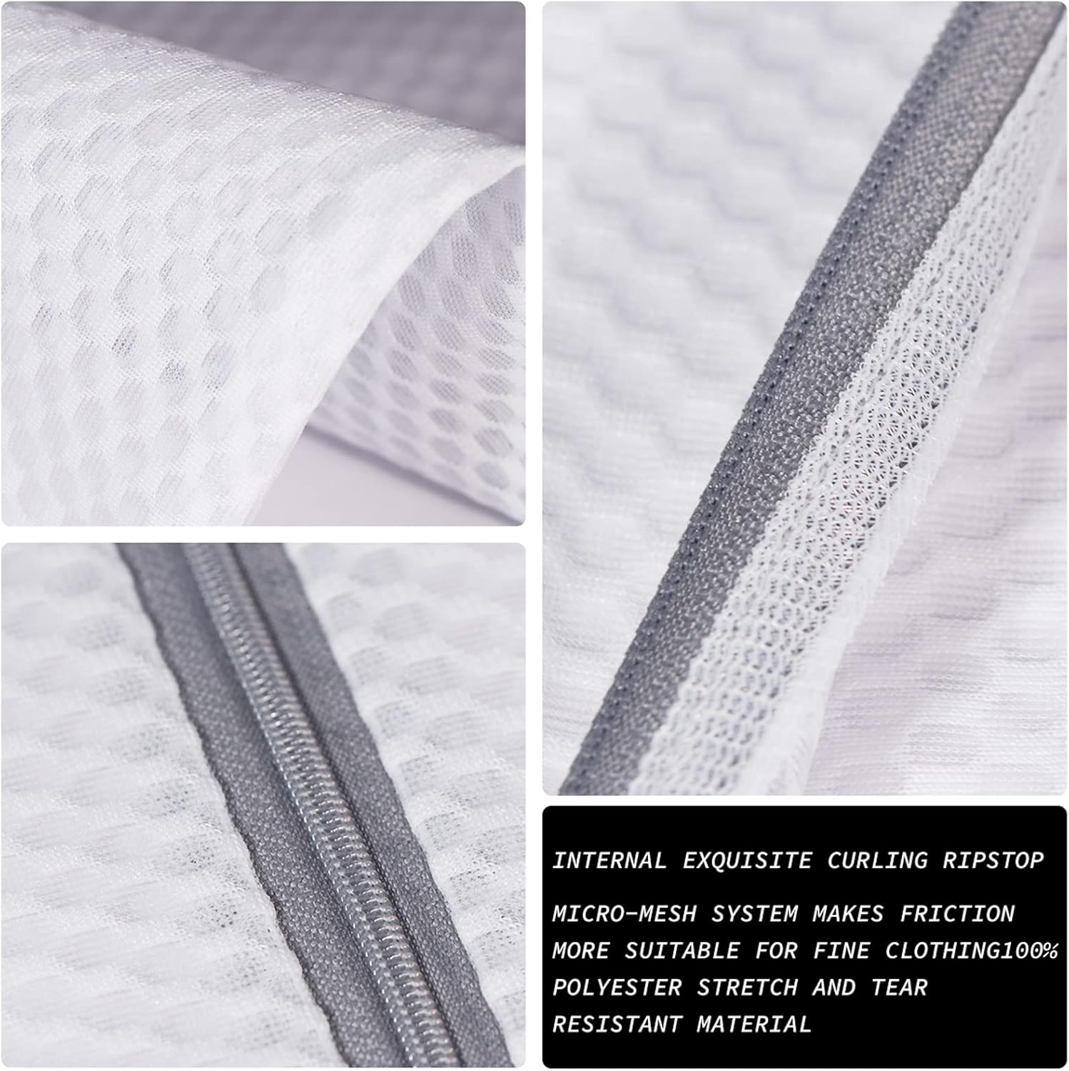 3Pcs Durable Honeycomb Mesh Laundry Bags for Delicates 125gsm Net Fabric Durable and Reusable Delicate Wash Bag,Organization Bag for Lingerie,Sock,12 x 16 Inches(3 Medium)