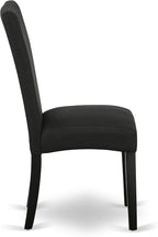 East West Furniture LGDR5-BLK-24 5 Piece Dining Set Includes a Rectangle Dining Room Table with Butterfly Leaf and 4 Black Color Linen Fabric Upholstered Chairs, 42x84 Inch, Black