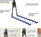 Wall Mounted Garage Hooks Tool Organizer, 14 Inch Garage Storage Hook Heavy Duty Utility Wall Hangers Blue for Ladders, Hose, Garden Tools, Set of 4