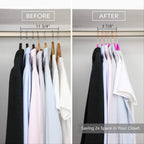 MIZGI Premium Velvet Hangers (Pack of 50) Heavyduty - Non Slip - Velvet Suit Hangers Pink - Copper/Rose Gold Hooks,Space Saving Clothes Hangers