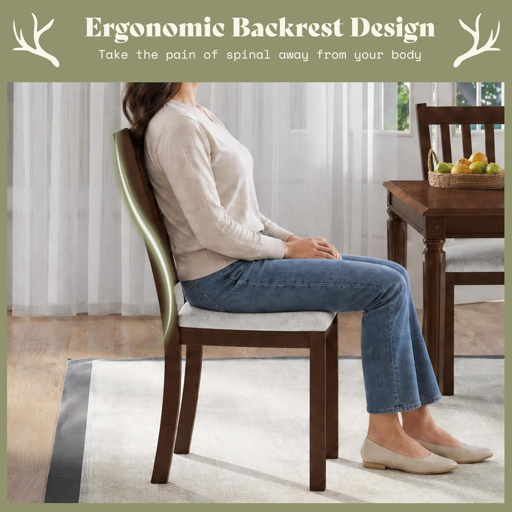 AMERLIFE Dining Chairs Set of 8, Farmhouse Upholstered Kitchen Dining Chairs ...