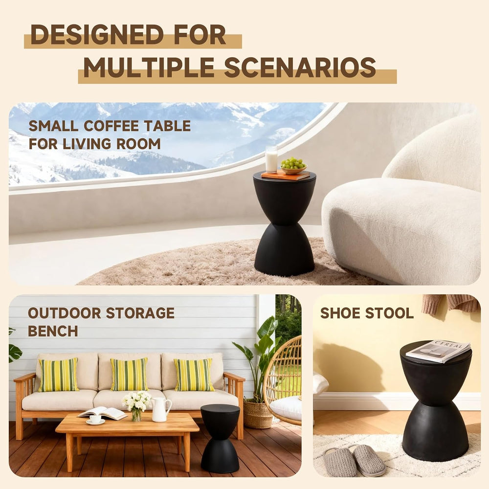 Hourglass Shaped Stool, Modern Side Table Round End Table Stool Attracting At...
