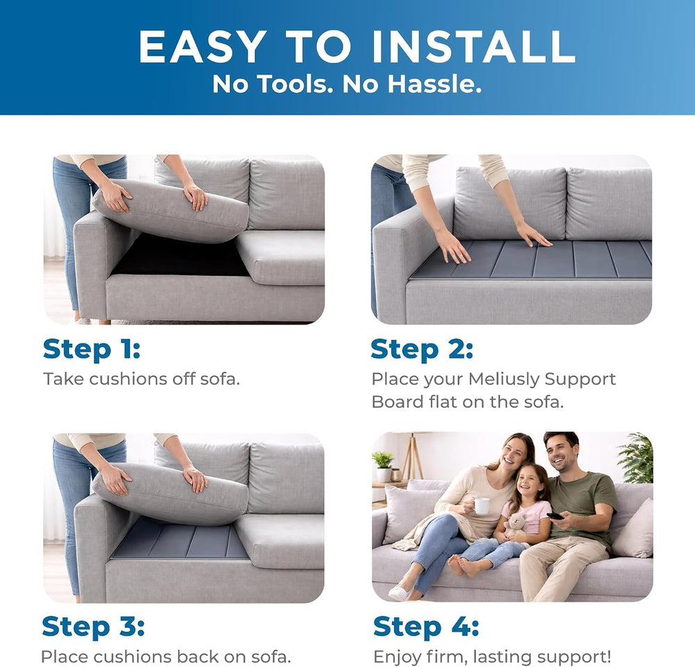 Meliusly Couch Cushion Support Board for Sagging Sofa Cushions (24x72) | Deep...