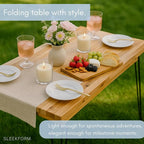 Sleekform Wood Folding Table - Portable Folding Desk - No Assembly Easy Fold Desks for Small Spaces - Space Saving Collapsible Computer Tables for Work, Writing, Crafts
