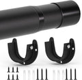 Closet Rod, 17 to 68 Inch Closet Rods for Hanging Clothes, Heavy Duty Adjustable Clothes Hanging Bar Rod Matte Black Closet Poles for Wardrobes, Closet, Bathroom, Windows,1.3 Inch Diameter