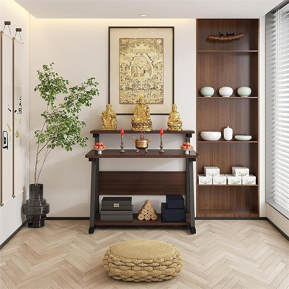 Altar Table， Stand Meditation Prayer Table Altar Cabinet for Homes Temples An...