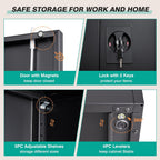 SISESOL Wide & Deep Metal Storage Cabinet with Lock & 5 Adjustable Shelves,72" Black Garage Storage Cabinet with Locking Doors,Lockable Cabinets for Home,Office,Garage,Shop,Basement 72x36x18