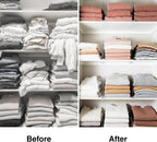 Shelf Dividers Purse Organizer for Closet: 12-Pack Acrylic Bag Storage Organizer for Handbags, Clutches, Clothes, Sweater, Towel on Wood Shelves