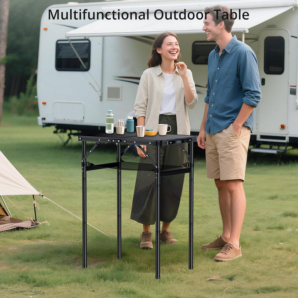 Anbte 2ft Folding Camping Table, 3 Adjustable Height Max 29.5", 23"...