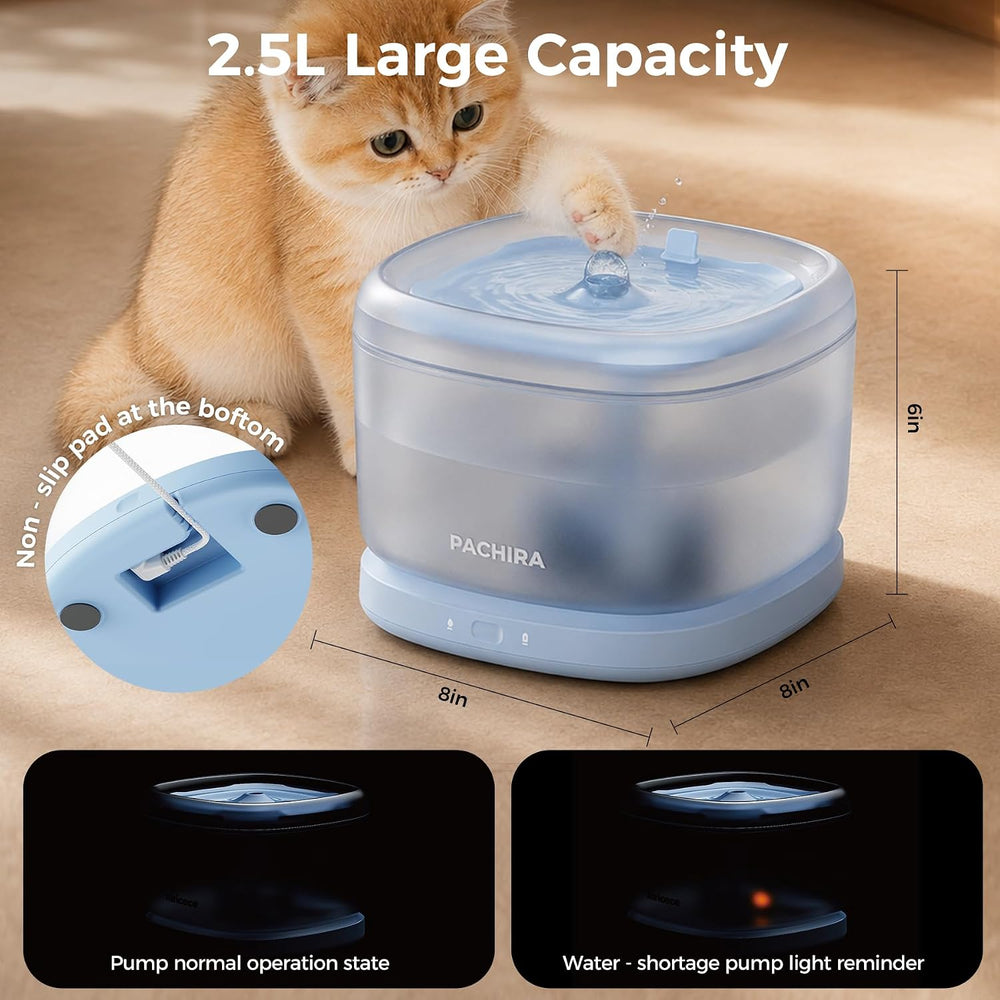 PACHIRA Cat Water Fountain Ceramic Tray, Wireless Pump Cat Fountain, Ultra Qu...