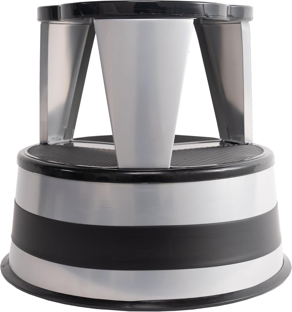 Cramer Kik Step Steel Step Stool - Two Step Stool, Holds 350 lbs (Silvertone)