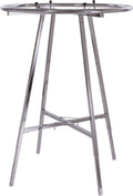 Econoco 36-Inch Folding Round Garment Rack, Adjustable 48–66″ Height Retail Display, Chrome Finish