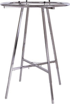 Econoco 36-Inch Folding Round Garment Rack, Adjustable 48–66″ Height Retail Display, Chrome Finish