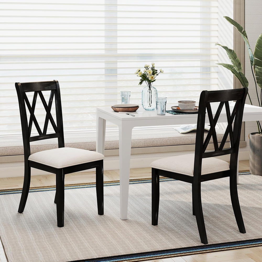 GOFLAME Wooden Dining Chairs Set of 4, Farmhouse Kitchen Chairs with X-Shaped...