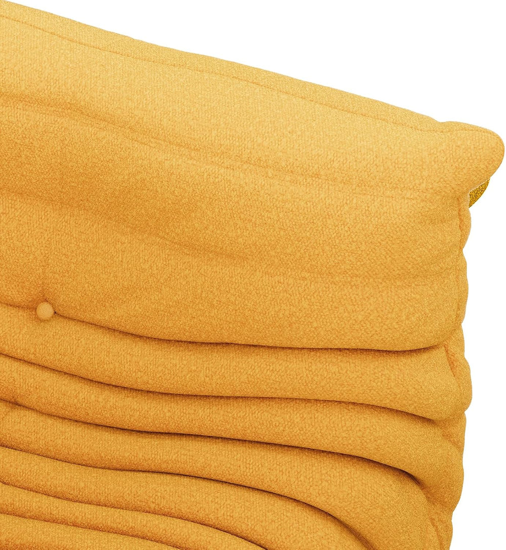 Bean Bag Chair, 3-Seater Memory Foam Fireside Chair, Teddy Yellow | High-dens...