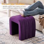 Flouki Velvet Vanity Stools, Multifunctional Arch Ottomans, Small Arch Ottoman, Ottomans for Bedroom, Dorm, Side Table Seat for Living Room, Entryway (Purple)