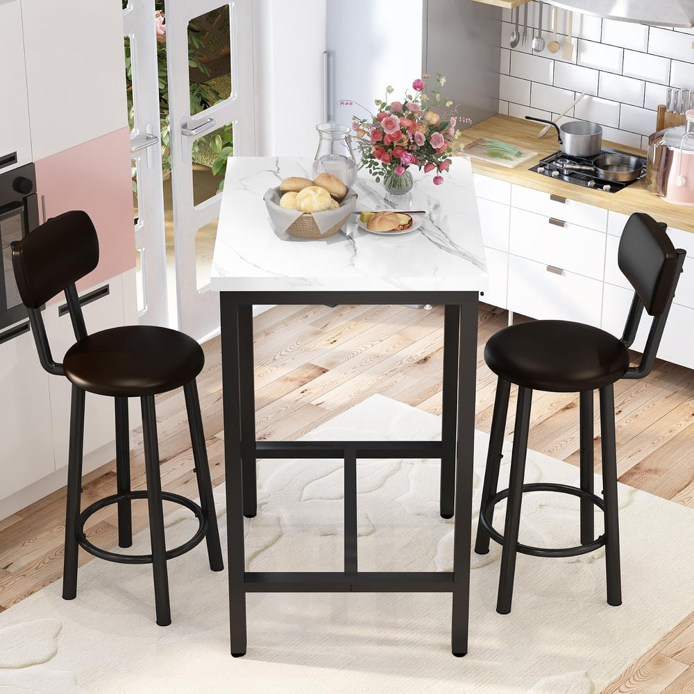 DKLGG Dining Table Set for 2, 24" Square Kitchen Table and Chairs Set wi...