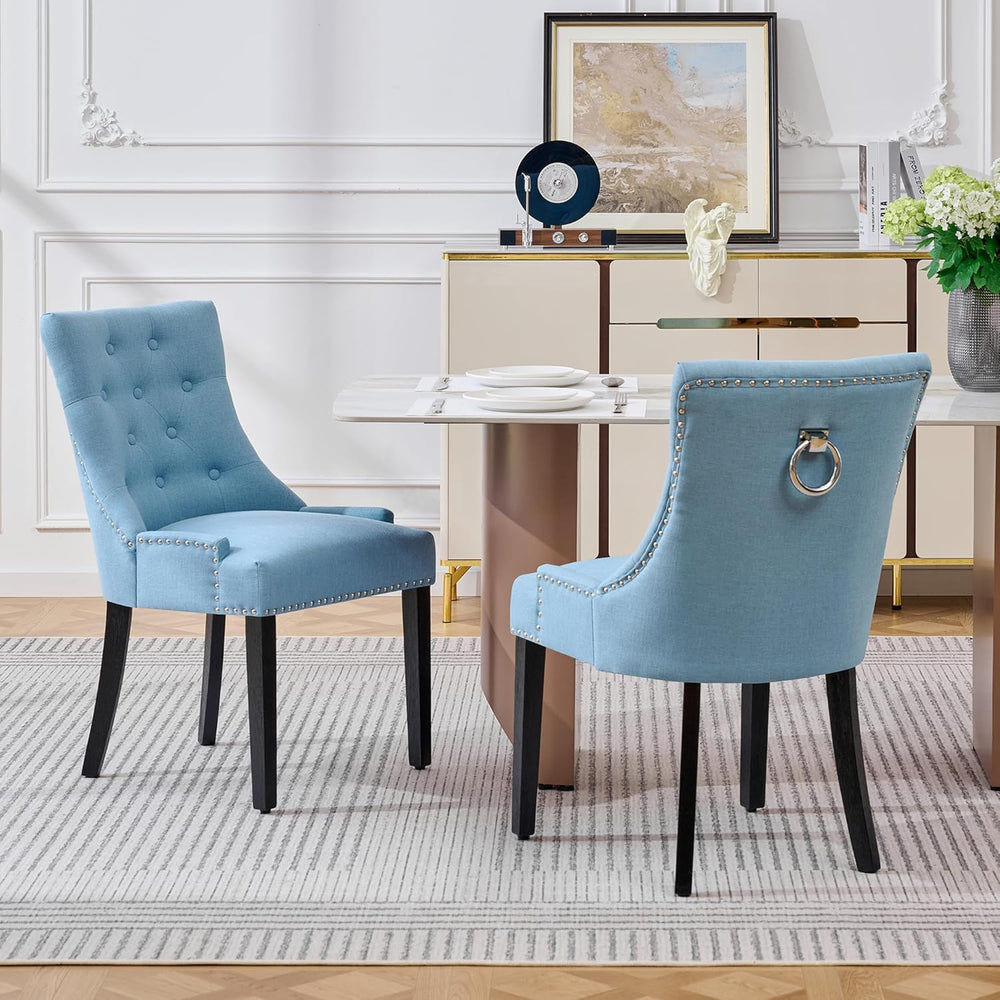 adochr Dining Chairs Set of 6, Upholstered Fabric Dining Room Chairs with Nai...