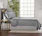 King Sheets by Pure Bamboo, Genuine 100% Organic Viscose Derived from Bamboo Bed Sheet Set, Luxuriously Soft & Cooling, Double Stitching, Lifetime Quality Promise (King, Stone Grey)