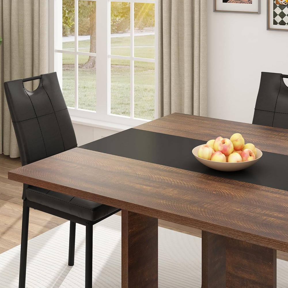 Squireewo 70 INCH Dining Table for 4 6 People, Modern Wooden Dining Table W/T...
