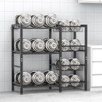 Hastatii Storage Rack Kitchen Baker's Rack - 3 Tiers 4 Baskets, Utility Coffee Bar, Air Fryer Stand with Steel Mesh Baskets