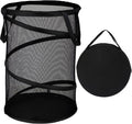 BATTOO Black X-Large Collapsible Laundry Basket Foldable Mesh Pop Up Hamper with Handles for Laundry Room, Bathroom, Kids Room, College Dorm, Travel, Camping, Gift Basket