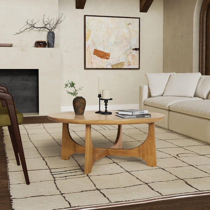 SAFAVIEH Couture Sasha Wood Coffee Table, 40" Natural SFV2128D
