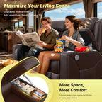 RV Loveseat Recliner Sofa, 3 Seater Reclining Sofa with Flip Back Console, Modern Reclining Couch with USB Ports, Cup Holders, Insert Pockets, RV Recliners for Travel Trailers & Living Room