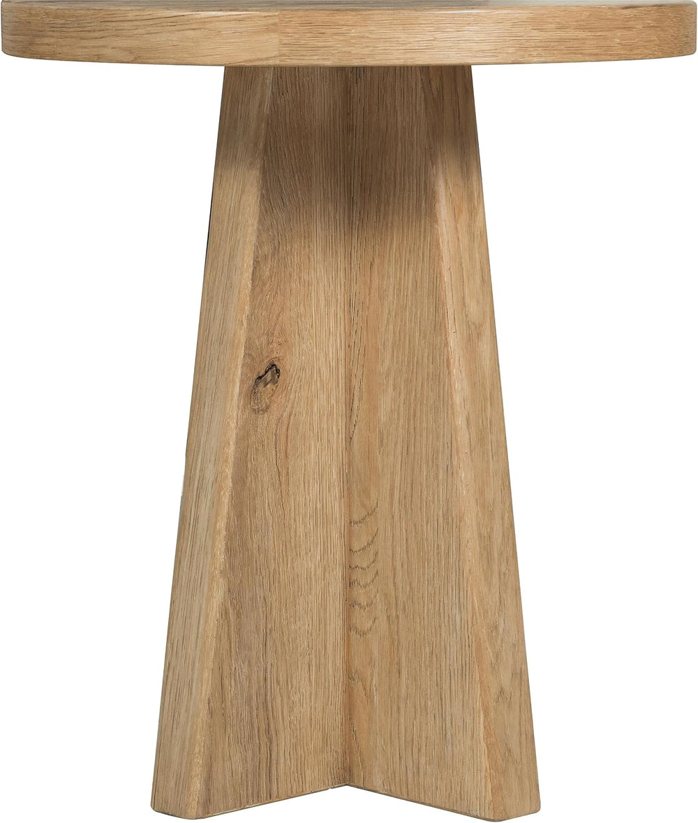Hooker Driftwood Round End Table in Light Brown Wood Furniture