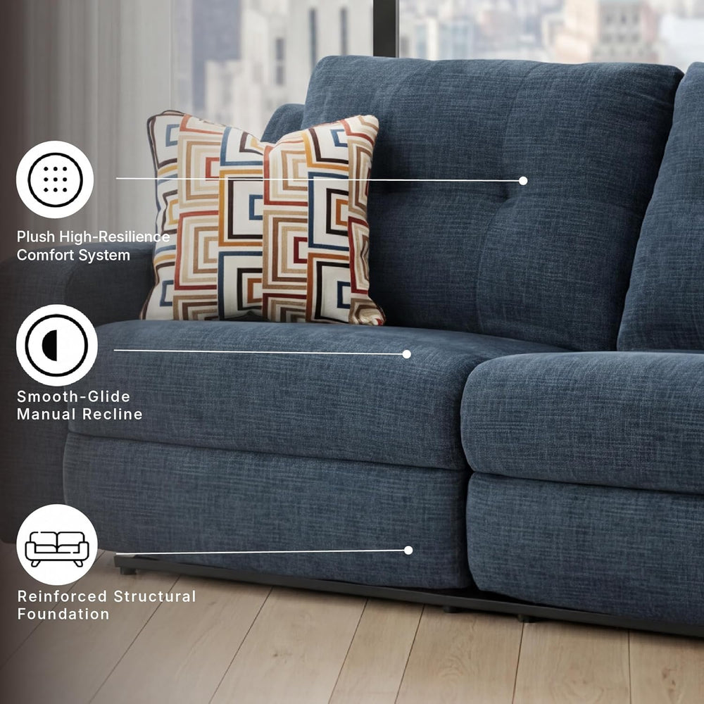 Signature Design by Ashley Danum Modern Manual Pull Tab Reclining Sofa with T...