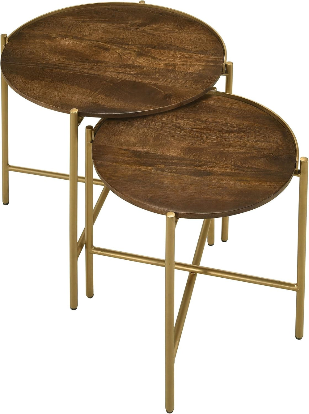 Coaster Home Furnishings - Malka - 2-Piece Round Wood Nesting Table Set with ...