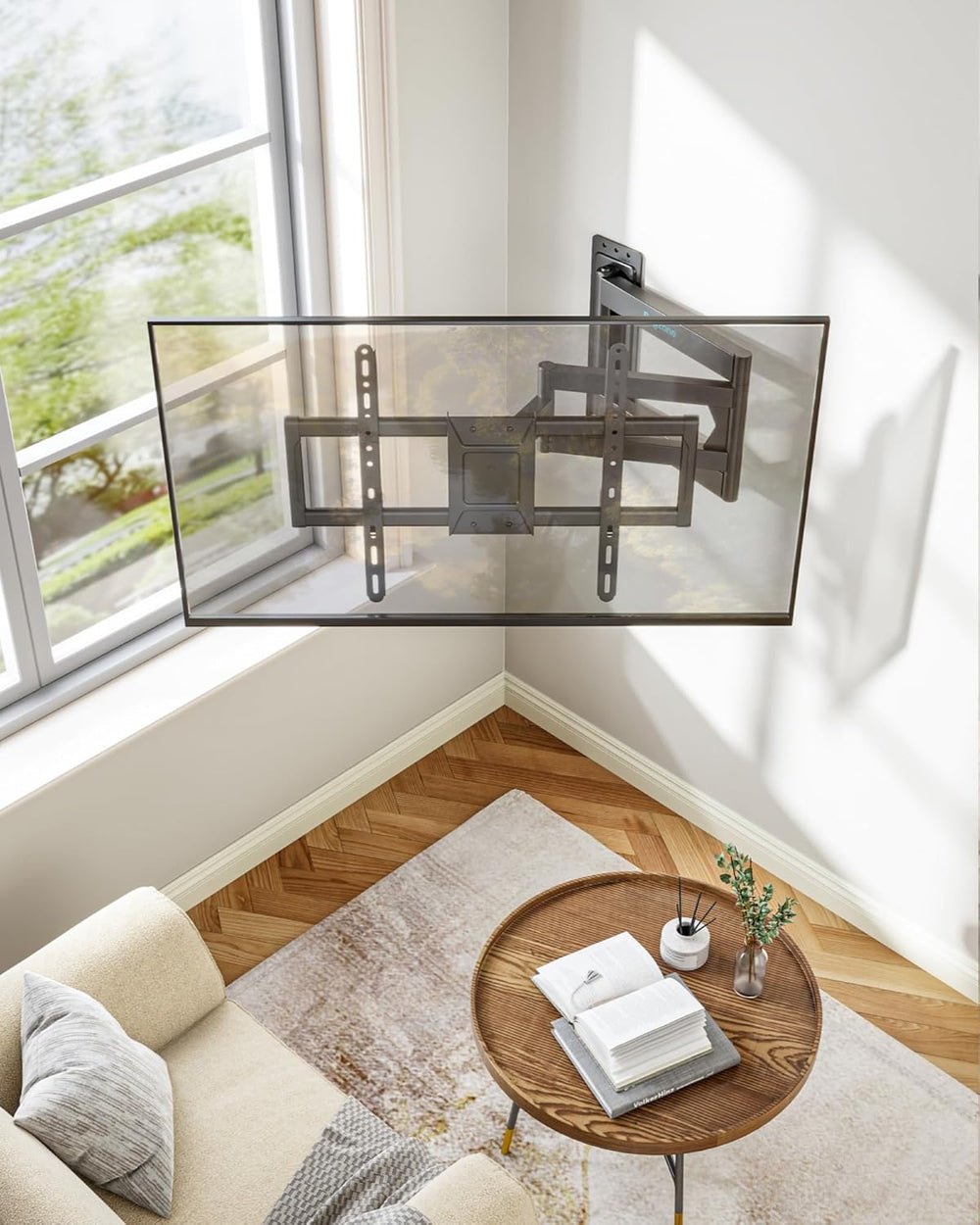 Pegzone Long Arm TV Wall Mount for 37-86 Inch TVs, 38 Inch Extra Long Extensi...