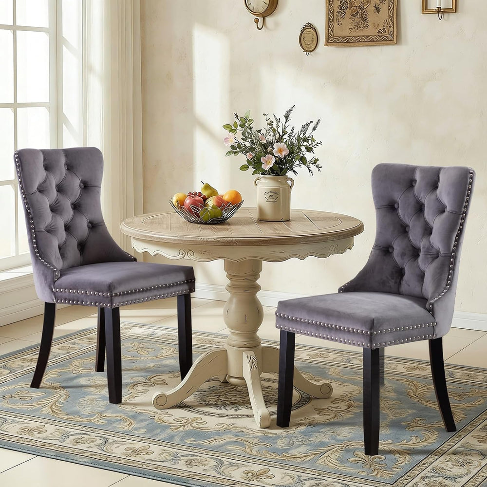SoarFlash Velvet Dining Chairs Set of 2, Tall Back Side Chair, Modern Upholst...