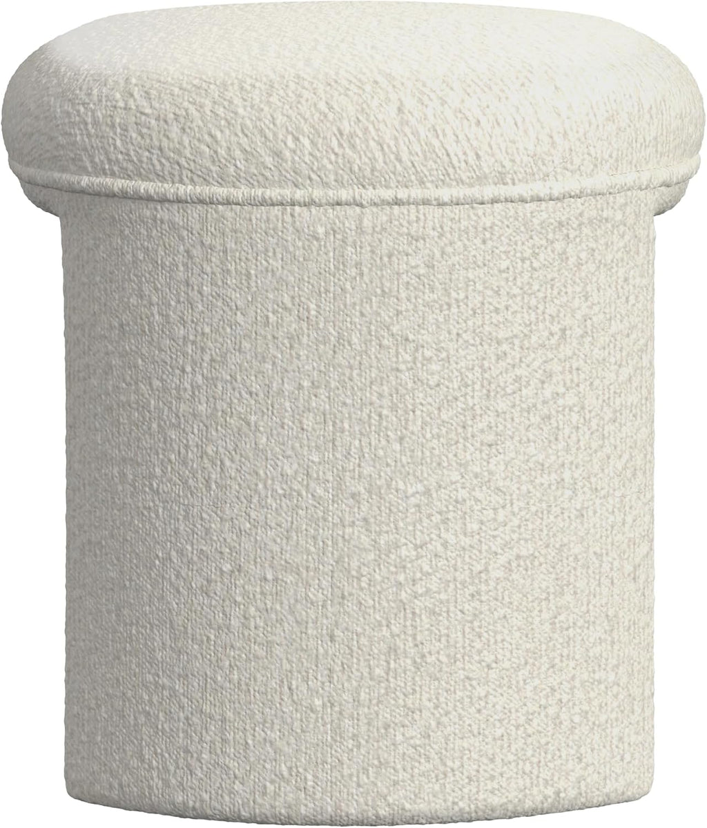 Spatial Order 24" Quinn Modern Ottoman - Cream White Boucle