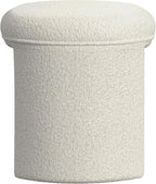 Spatial Order 24" Quinn Modern Ottoman - Cream White Boucle