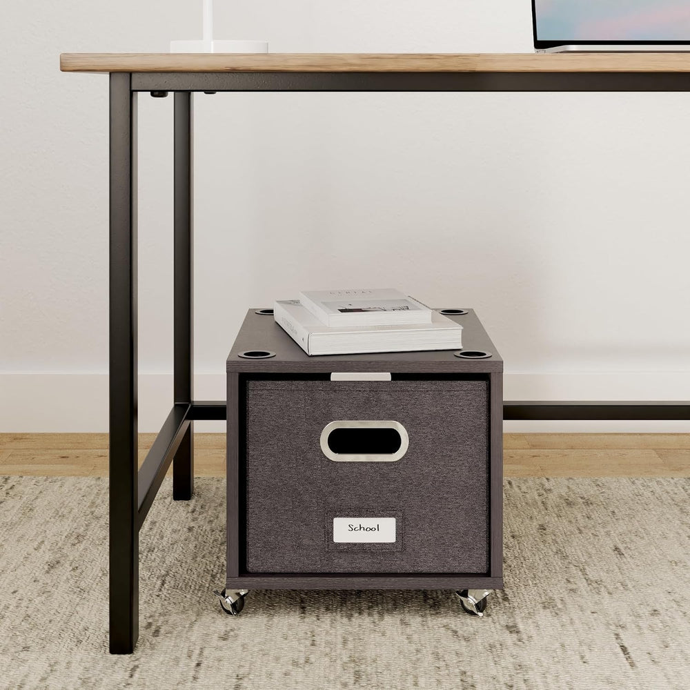 BIRDROCK HOME Rolling File Cabinet – Decorative Storage Shelf w/Removable Bin...