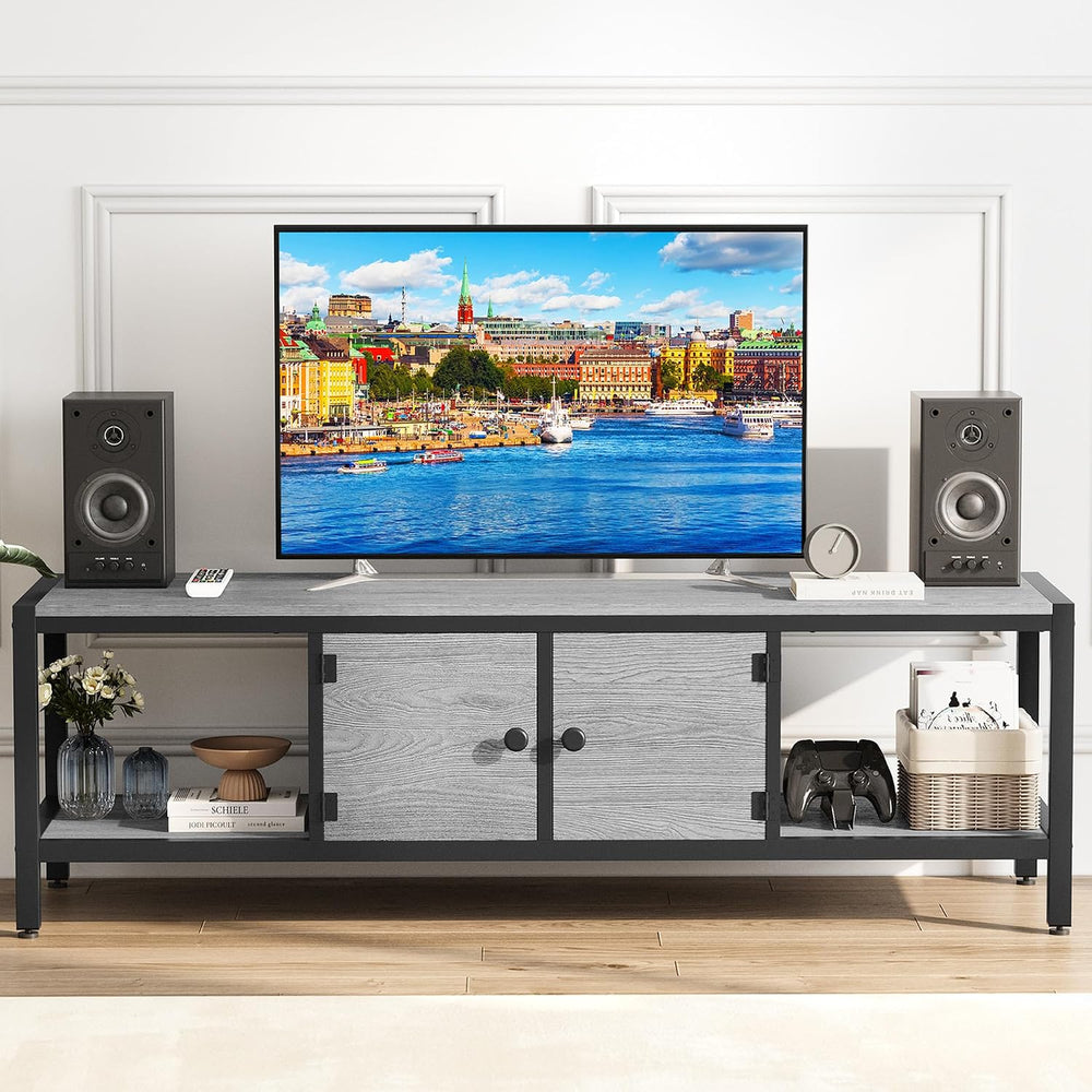 GarveeHome 58 in TV Stand with Storage, Entertainment Center with Adjustable ...