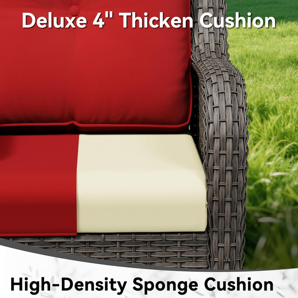 Outdoor Swivel Rocker Patio Chair - Outdoor Wicker Patio Furniture with Thick...