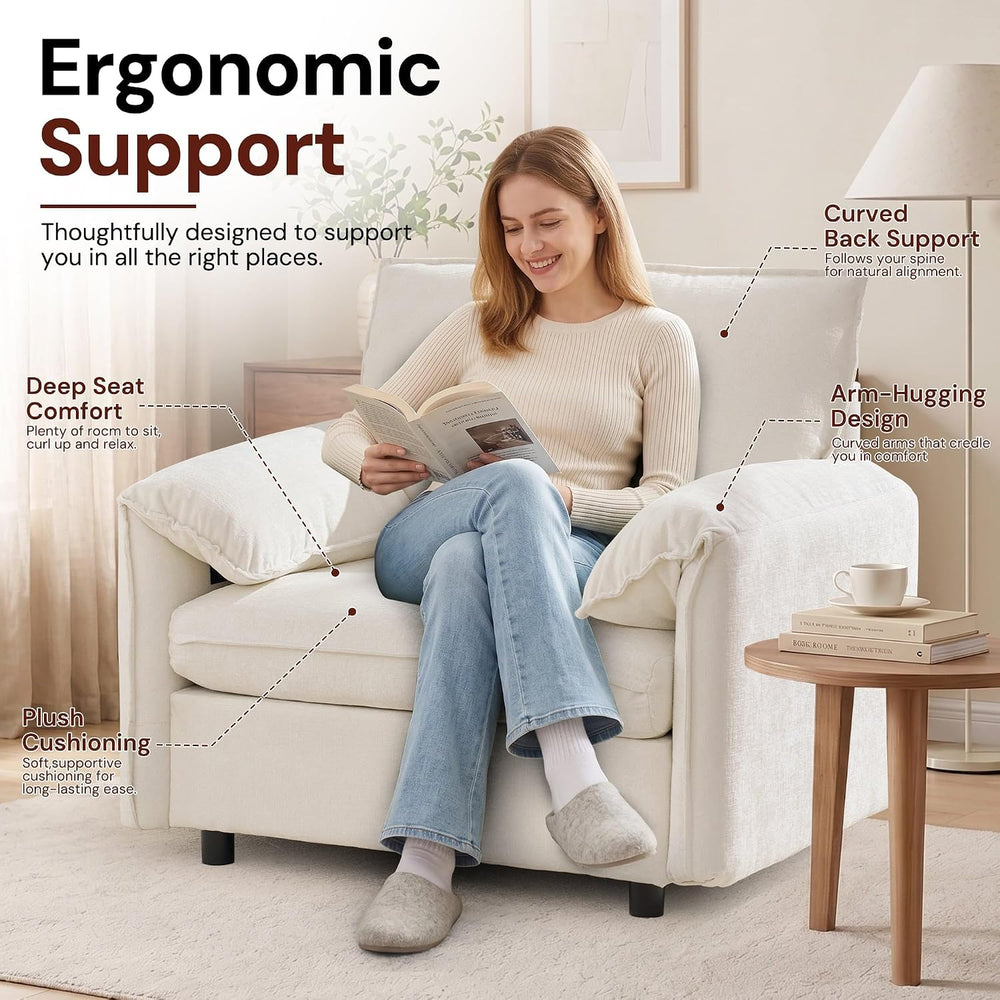 Korser Oversized Accent Chair, 39.3" Wide Arm Chairs for Living Room &am...