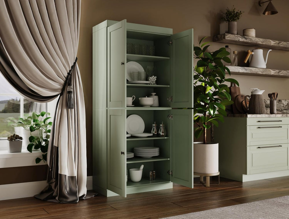 Palace Imports Solid Wood Kitchen Pantry Cabinet - 71.5" Tall x 32"...