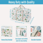VENO 2 Pack Moving Bags and Large Christmas Storage Bins with lids. Alternative to Moving Boxes, Packing Supplies for College. Extra Large Heavy Duty Totes for Packaging (Pastel Forest, 2 Pack)