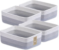 Large Shallow Organizing Baskets 15x11x5.1 Inches - Rope Woven Storage Bins for Bathroom, Shelves, Cube Closet, Gradient Grey 4 Packs