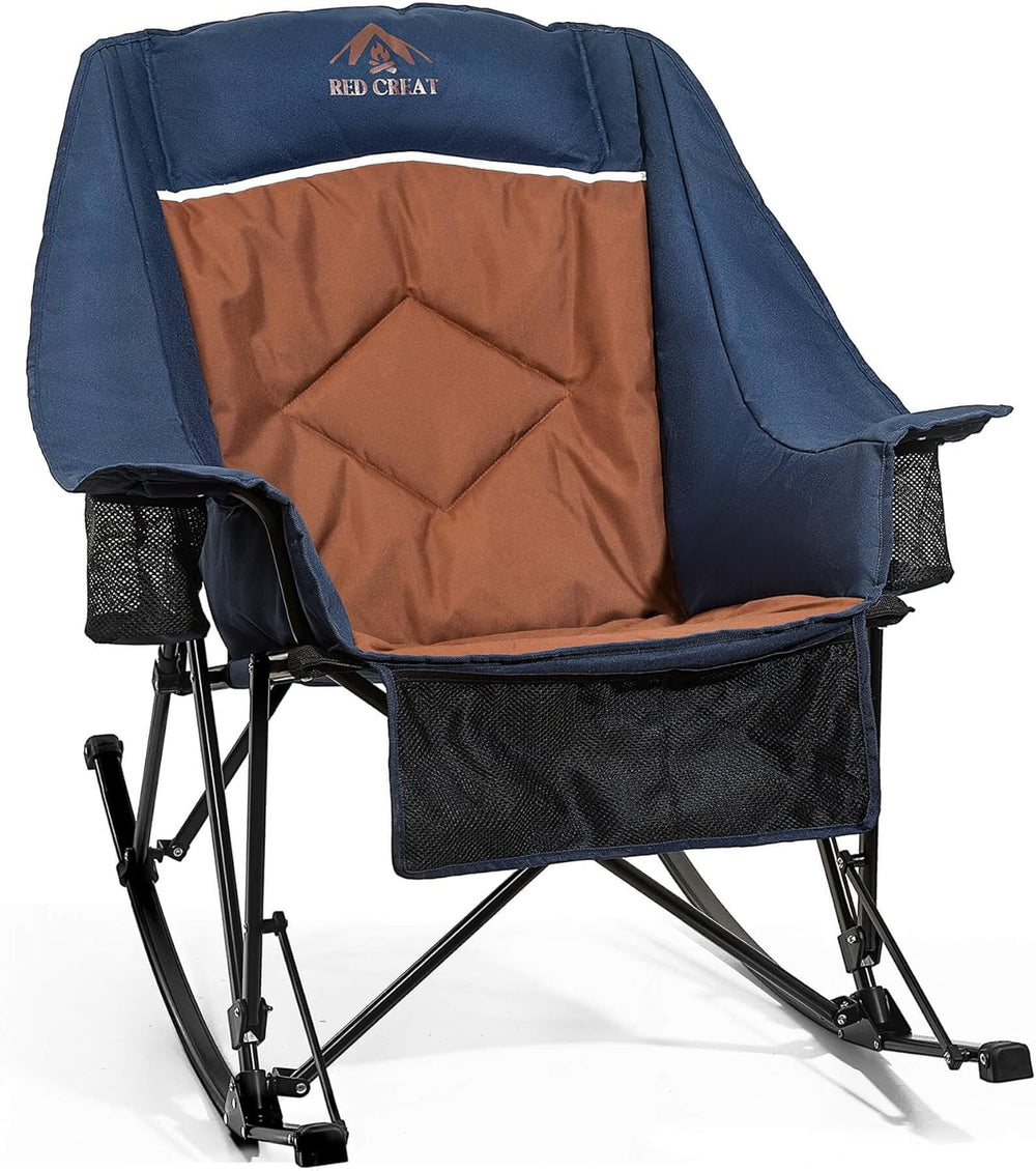 400lbs Rocking Camping Chair, Oversized Heavy Duty XL Folding Rocker for Adul...