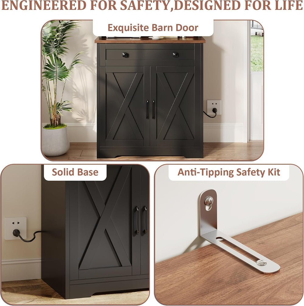 GAOMON 71" Pantry Cabinet with Charging Station, Tall Kitchen Pantry Sto...
